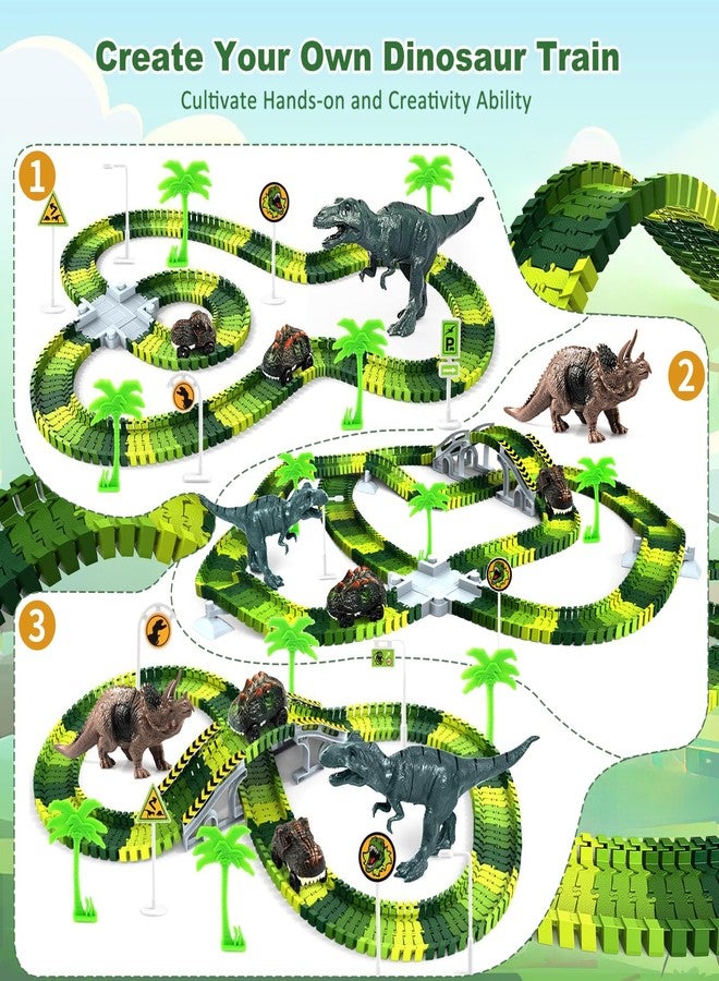 Desuccus Dinosaur Toys for Kids 3-5, Glow in The Dark Flexible Train Track Playset, 2 Dinosaur Car for 3 4 5 6 7 Year & Up Old Boys & Girls Best Gift - Image 4